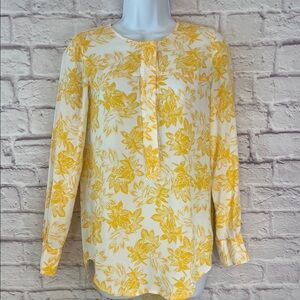 J. Crew Floral Yellow and White Women's Top